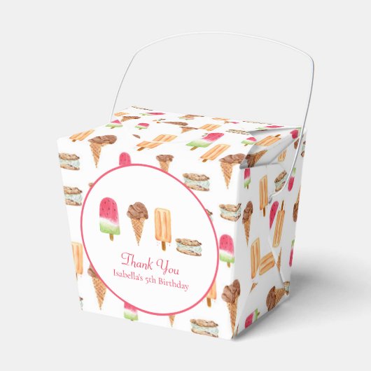 ウォーターカラーアイスクリーム&ポプシクル誕生日感謝してい フェイバーボックス (正面サイド)