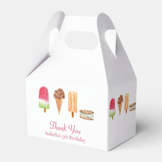 ウォーターカラーアイスクリーム&ポプシクル誕生日感謝してい フェイバーボックス (正面サイド)