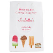 ウォーターカラーアイスクリーム&ポプシクル誕生日感謝してい ミディアムペーパーバッグ (正面)