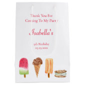 ウォーターカラーアイスクリーム&ポプシクル誕生日感謝してい ミディアムペーパーバッグ (裏面)