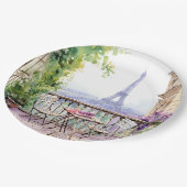 ウォーターカラーアイフェルトワーパリスフランスのカフェ ペーパープレート (アングル)