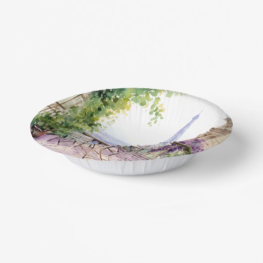 ウォーターカラーアイフェルトワーパリスフランスのカフェ ペーパーボウル (傾斜あり)