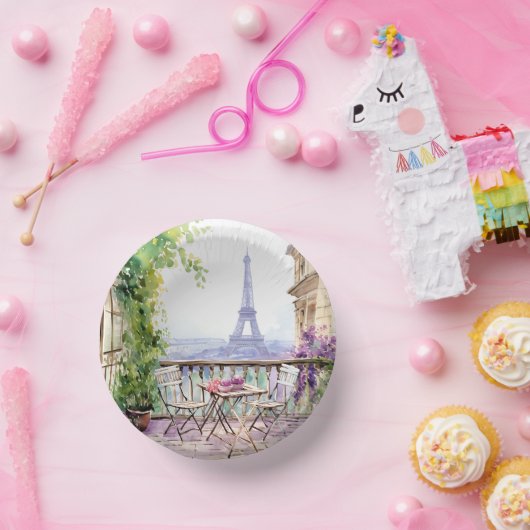 ウォーターカラーアイフェルトワーパリスフランスのカフェ ペーパーボウル (パーティー)