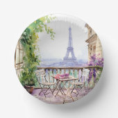 ウォーターカラーアイフェルトワーパリスフランスのカフェ ペーパーボウル (正面)
