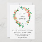 ウォーターカラーアイランドボタニカルリース結婚ズ 招待状 (正面)