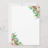ウォーターカラーアイランドボタニカルリース結婚ズ 招待状 (裏面)