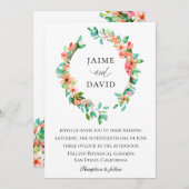 ウォーターカラーアイランドボタニカルリース結婚ズ 招待状 (正面/裏面)