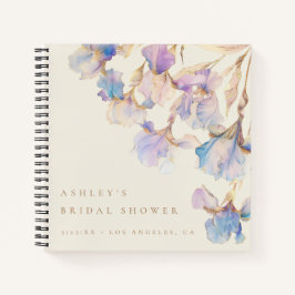 ウォーターカラーアイリスブライダルシャワーゲストブック ノートブック