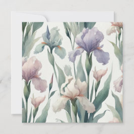 ウォーターカラーアイリスプリントデザイン シーズンカード