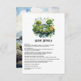 ウォーターカラーアイルラ結婚ンドズゲスト詳細 エンクロージャーカード