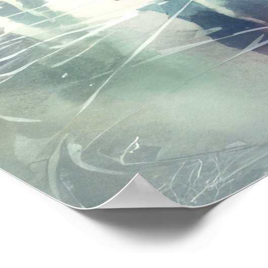 ウォーターカラーアウトドアアイススケートで滑る会場 ポスター (角)