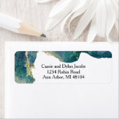 ウォーターカラーアクア差出人住所ラベル ラベル (インサイチュ)