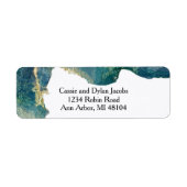 ウォーターカラーアクア差出人住所ラベル ラベル (正面)