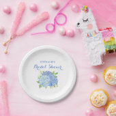 ウォーターカラーアジダニアブルーフローラブライダルシャワー ペーパープレート (パーティー)