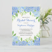 ウォーターカラーアジダニアブルーフローラブライダルシャワー 招待状 (スタンド正面)