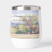 ウォーターカラーアスター及び《鳥》アメリカゴガラ引用文ウォーターボトル (背面)