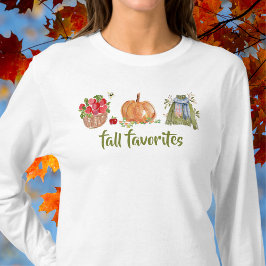 ウォーターカラーアップルパンプキンセーター 秋のファッション Tシャツ