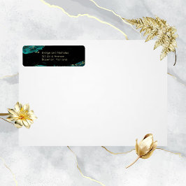 ウォーターカラーアナスタシアブラックアンドグリーン住所 シール