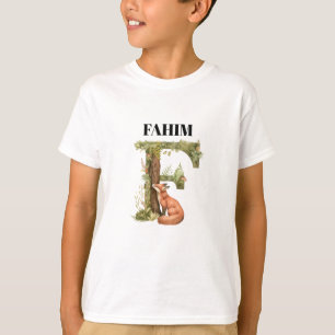 ウォーターカラーアニマルネームデザインのキッズTシャツ Tシャツ