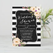 ウォーターカラーアネモネ開花カップルズウェディングシャワー 招待状 (スタンド正面)