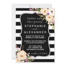 ウォーターカラーアネモン開花結婚式招待状