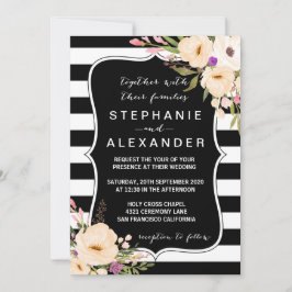 ウォーターカラーアネモン開花結婚式招待状 招待状