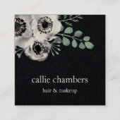 ウォーターカラーアネモン&ユーカリフローラ スクエア名刺 (正面)