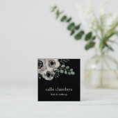 ウォーターカラーアネモン&ユーカリフローラ スクエア名刺 (スタンド正面)