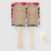 ウォーターカラーアネモーンカードストックアーチ結婚式 プログラム ハンドファン (正面&裏面)