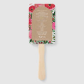 ウォーターカラーアネモーンカードストックアーチ結婚式 プログラム ハンドファン (裏面)