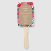 ウォーターカラーアネモーンカードストックアーチ結婚式 プログラム ハンドファン (正面)