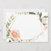 ウォーターカラーアプリコットピンクローズブライズメイドリクエスト 招待状 (裏面)