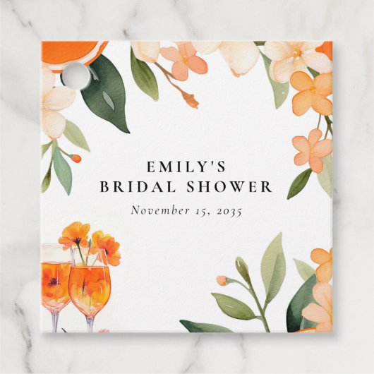 ウォーターカラーアペロルスピリッツブライダルシャワー フェイバータグ (正面)