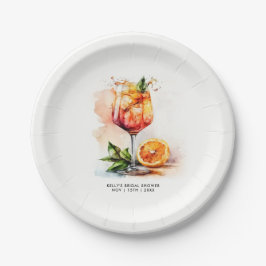 ウォーターカラーアペロルスピリッツブライダルシャワー ペーパープレート