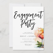 ウォーターカラーアペロルスピリッツ婚約パーティ 招待状 (正面)