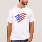 ウォーターカラーアメリカ国旗 レディース メンズ キッズ Tシャツ (正面)