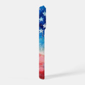 ウォーターカラーアメリカ国旗 赤 白 青 iPhoneケース (右側面)