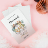 ウォーターカラーアラバスターダスティピンクローズ結婚ズ 招待状