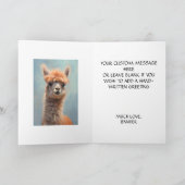 ウォーターカラーアルパカポートレート カード (内部)