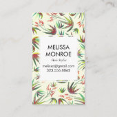 ウォーターカラーアロエデザートボタニカル自然ボヘミアン 名刺 (裏面)