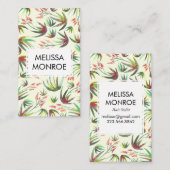 ウォーターカラーアロエデザートボタニカル自然ボヘミアン 名刺 (正面/裏面)