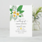 ウォーターカラーアロハルアウ（ハワイ式宴会）ビーチ結婚式 招待状 (スタンド正面)