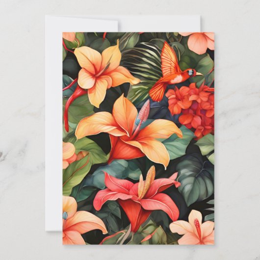 ウォーターカラーアロハルアウ（ハワイ式宴会）卒業パーティー 招待状 (裏面)