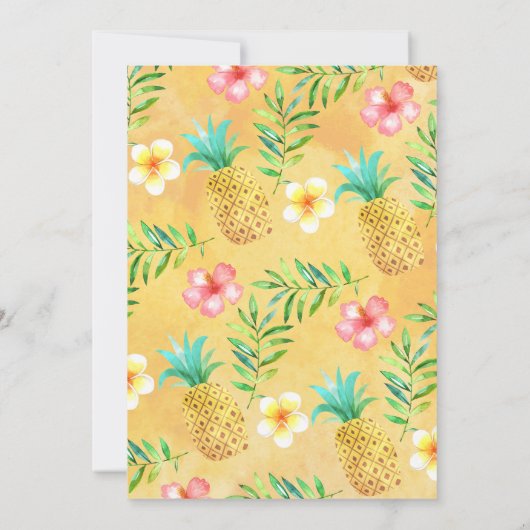 ウォーターカラーアロハルアウ（ハワイ式宴会）誕生日招待状 招待状 (裏面)