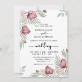 ウォーターカラーアンスリウムフローラ結婚式招待状 招待状 (正面)