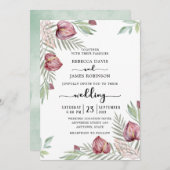 ウォーターカラーアンスリウムフローラ結婚式招待状 招待状 (正面/裏面)