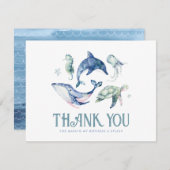 ウォーターカラーアンダーザシーフラットサンキューカード サンキューカード (正面/裏面)