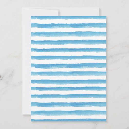 ウォーターカラーアンダーザシーボート魚釣り誕生日 招待状 (裏面)