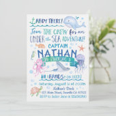 ウォーターカラーアンダーザシー誕生日招待状 招待状 (スタンド正面)
