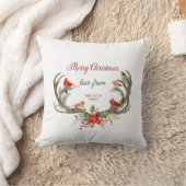 ウォーターカラーアントラートナカイ(鳥)ショウジョウコウカンチョウクリスマス クッション (ブランケット)